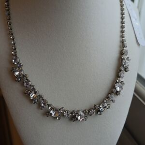 Sorrelli Crystal Collar Necklace Gunmetal Clear Stones NWT